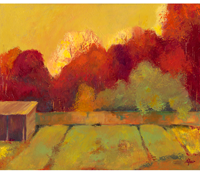 Beverly Shaw-Starkovich "Red Trees with Shed"